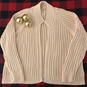 GAP HEAVY KNIT CREAM OPEN CARDIGAN